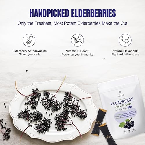 Miniatura 4 de Polvo de jugo de saúco  Apoya el sistema inmunológico saludable, 100% natural y vegano  Extracto puro de Sambucus Nigra  Sin OMG, sin gluten  Sin