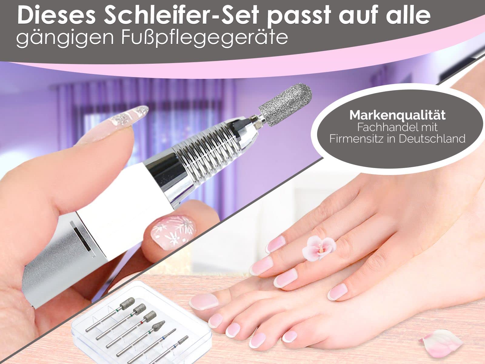 Diamantschleifer Fräser-Set 7-Teilig für Fußpflege und Maniküre