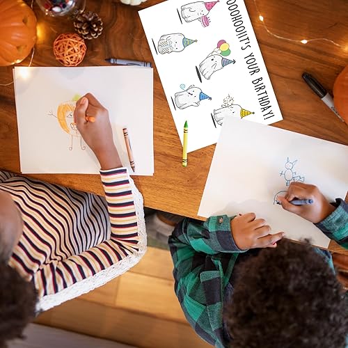 Miniatura 4 de Tarjeta de cumpleaños de fantasmas lindos para niñas y niños, regalos de cumpleaños de Halloween para mujeres y hombres, tarjeta de cumpleaños de