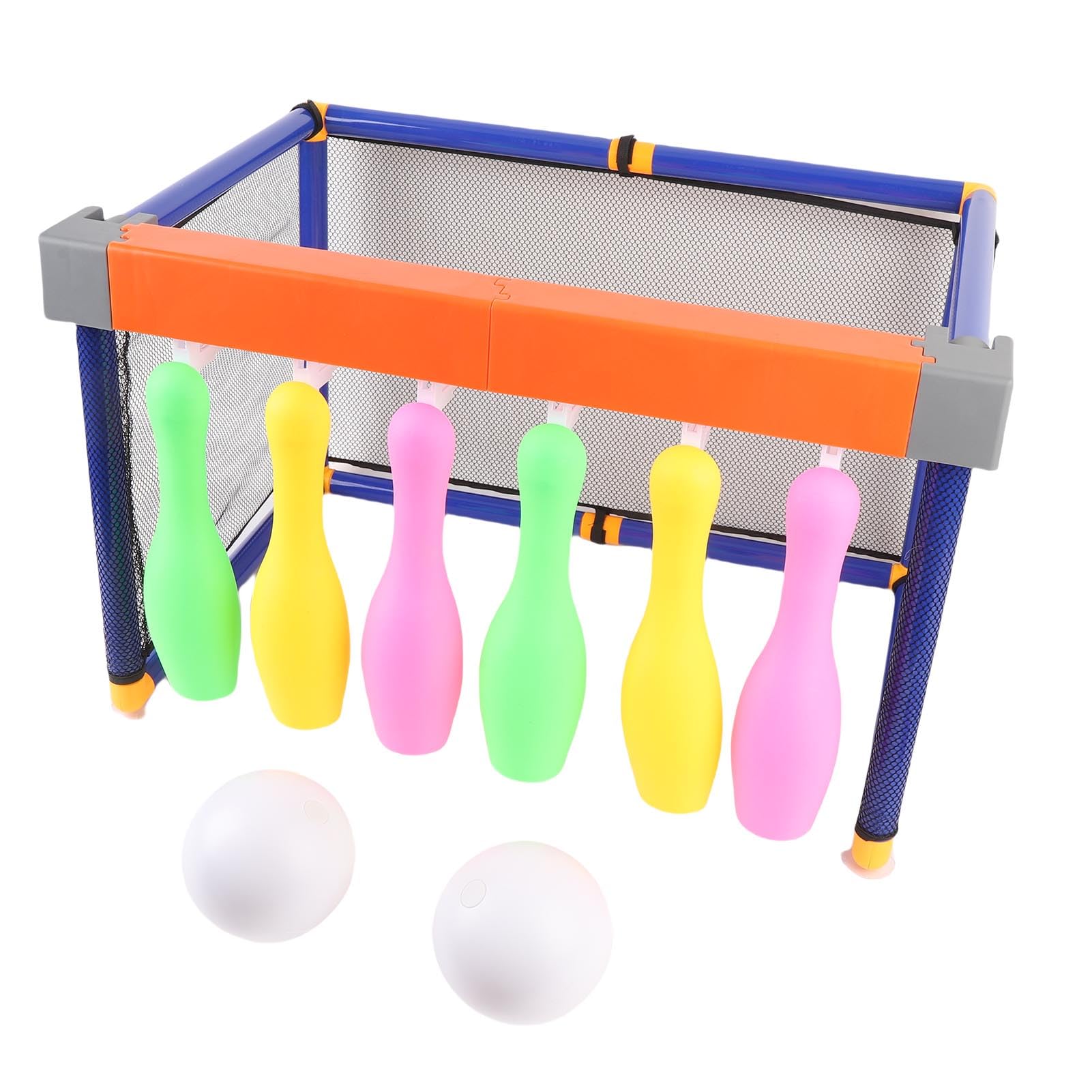 Juegos de Bolos para Niños, Juego de Bolos de Fútbol con 2 Bolas Iluminadas para Niños Pequeños, Juguetes Deportivos de Interior para – 6 y Portería de Fútbol