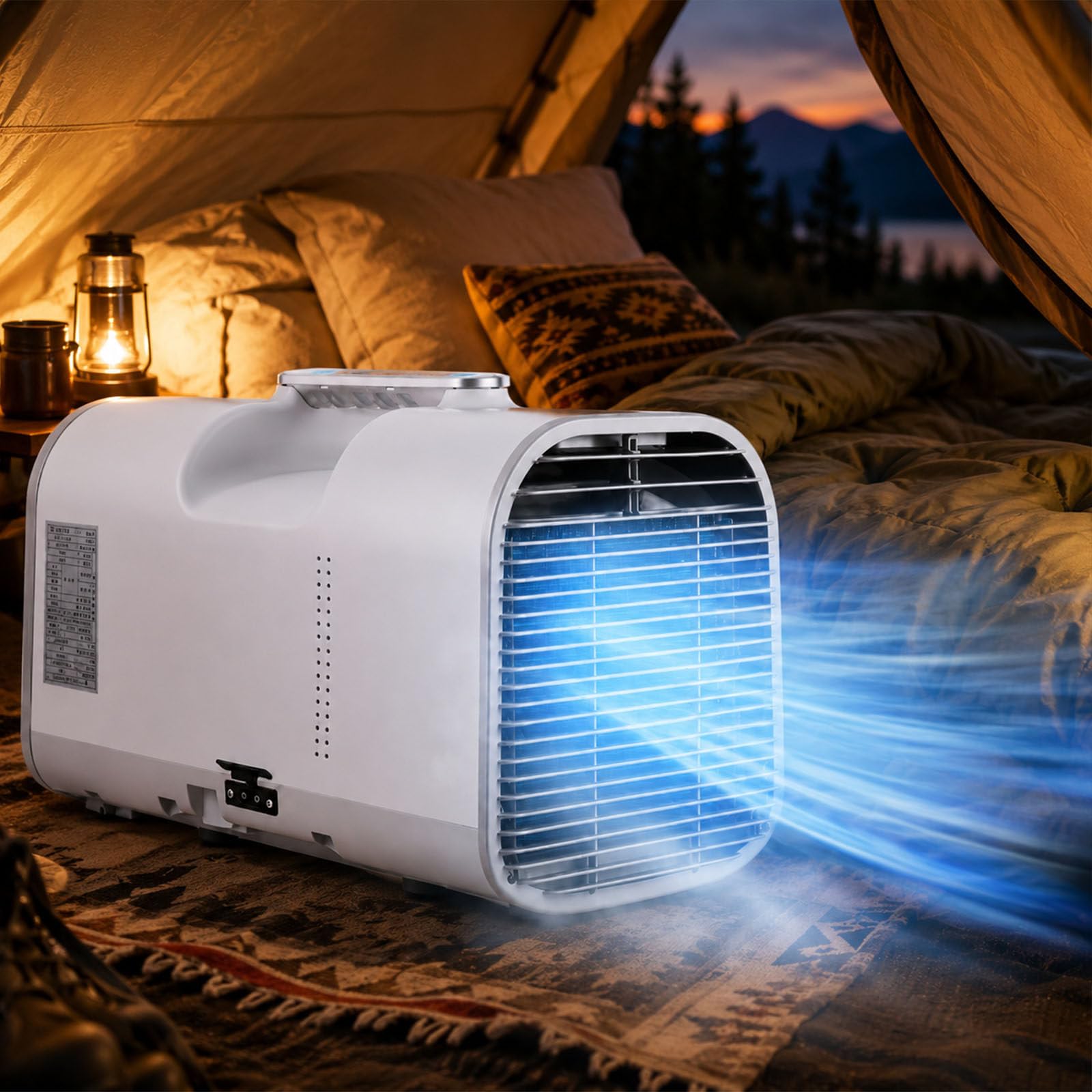 Ershangmao Multicolor Portable Air Conditioner, Mobile Air Conditioner For Tent Camping And Compact Rooms, 330W Or 400W Power, 4 In 1 Modes, 42 Db Sleep Airflow, Camping Ac Unit For Rv Truck And Caravan 1500W