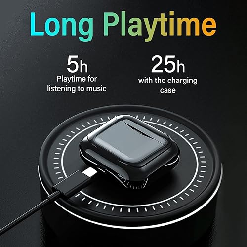 Miniatura 6 de Auriculares inalámbricos con cancelación activa de ruido Bluetooth 52 con estuche de carga de micrófono 30 horas de reproducción in-ear Hi-Fi