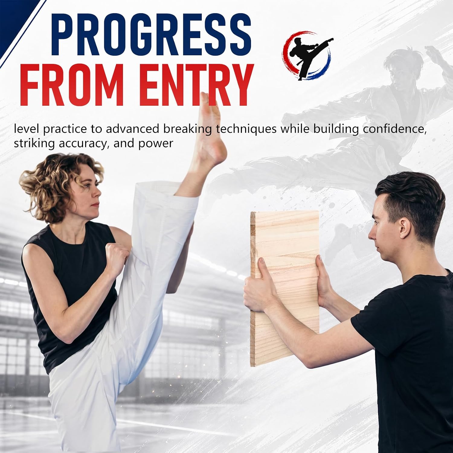 24 Pcs Karate Taekwondo Breaking Boards Set, 4 Thickness Wood Training Boards (3/6/9/12 Mm), 30 x 22 cm for Martial Arts Training, Dojo, Belt Testing and Demonstrations