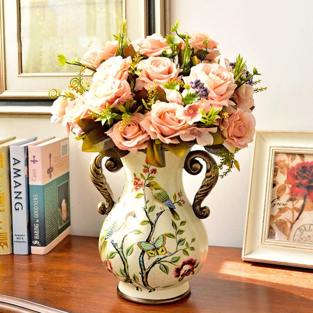 おまとめ◎vintage flower vase Vintage Decoupage Vase - 9 1/2