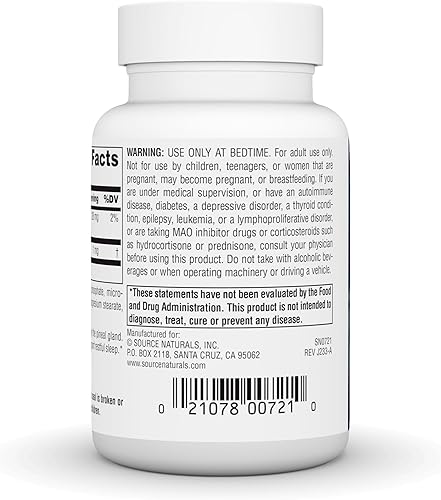 Miniatura 3 de Source Naturals Ciencia del sueño Melatonina 1 mg - 300 Tabletas