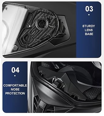 Integrated Flip Up Front Motorbike Helmets ECE Approved Anti-Fog Dual Visors Crash Racing Motorcycle Modular Helmet Noise Reduction Ventilation Men Women 7,M55-56CM