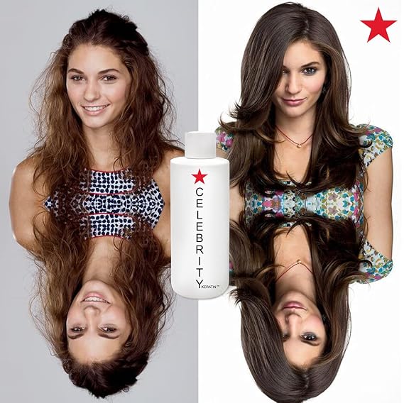 Complex Brazilian keratin CELEBRITY KERATIN Hair Treatment Conditioning Straightening Keratin Proteins Amino Acids Argan Castor Oils Repair Damaged Color Treated Curly Straight Coarse Thin Hair (150ml)