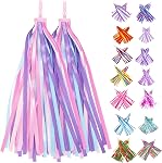 PLATT Poignée de vélo Streamers Rubans colorés Tassel pour les filles Garçons Poignière de vélo Scooter Handgrip (1Pair) pour enfant