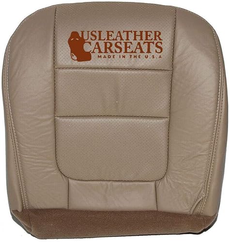 Us Leather Car Seats 2001 01 Ford F350 F250 Lariat Driver Bottom Perf Cubierta de asiento de vinilo Pergamino Tan