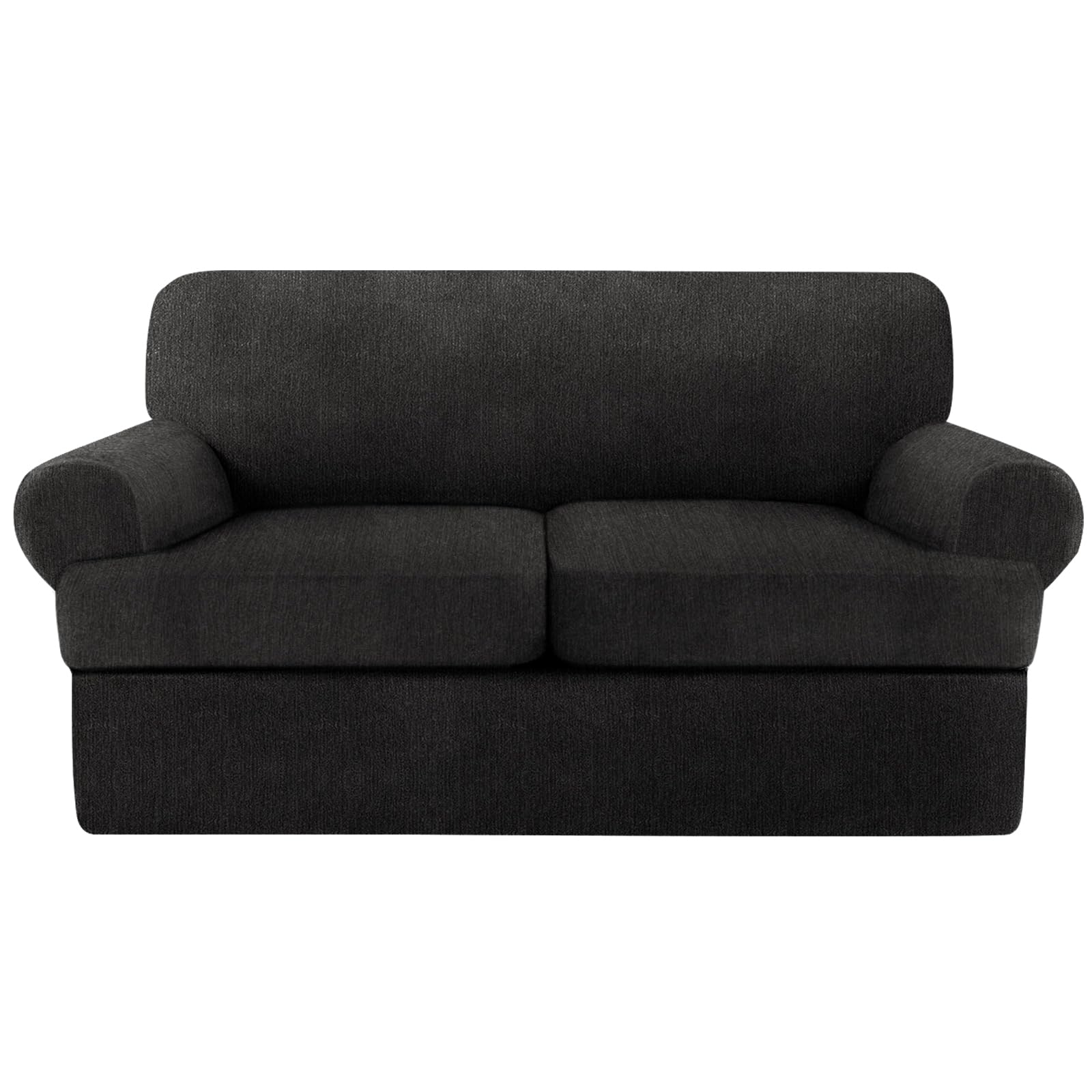 Jcones T Cushion Loveseat Slipcover 3 Pieces Sofa Covers for T Cushion Sofa Stretch Slip Covers for 2 Cushion Couch with 2 Individual T Shape Seat