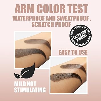 Temporary Eyebrow Tint Set, Brown Eyebrow Gel, Natural Color Eye-Brow Gel Waterproof Longlasting, Last Up to 7 Days