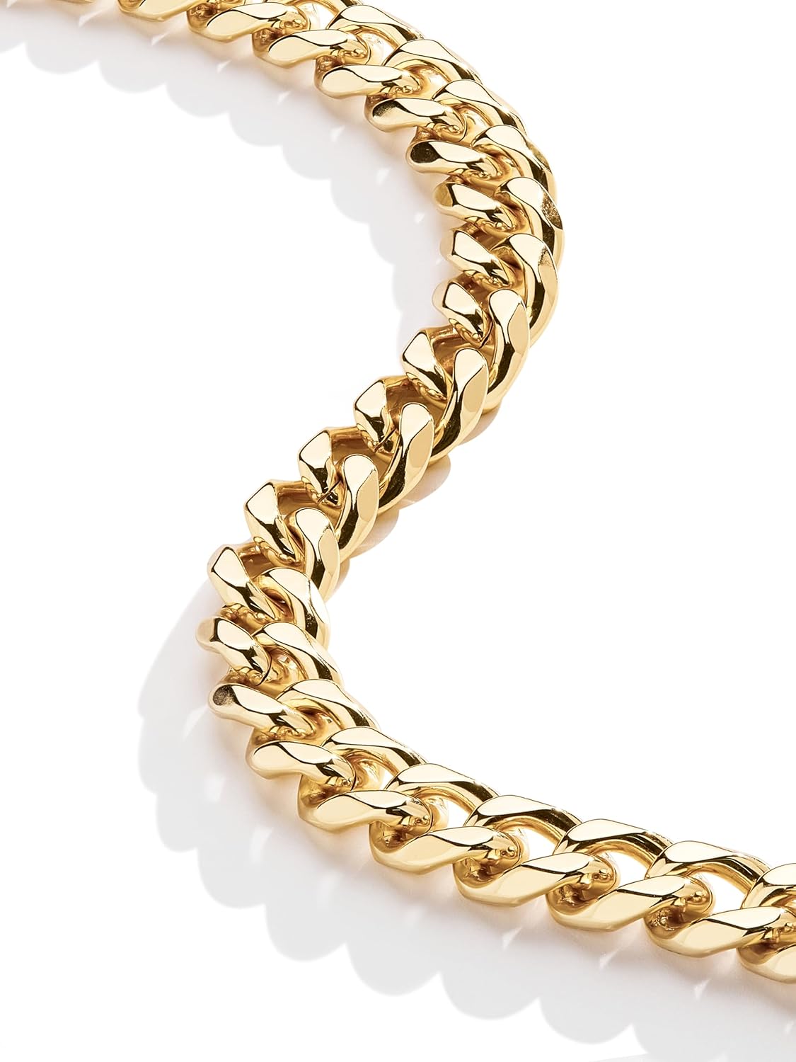 WomenGifts Cuban Link Chain Necklace for Women Men, Waterproof Stainless Steel 14K Gold Silver Plated Non Tarnish Choker, 3.5mm-11mm Widths form Dainty to Chunky, 14 16 18 Inch Lengths, Ideal Gift for Layering Stacking - Image 5