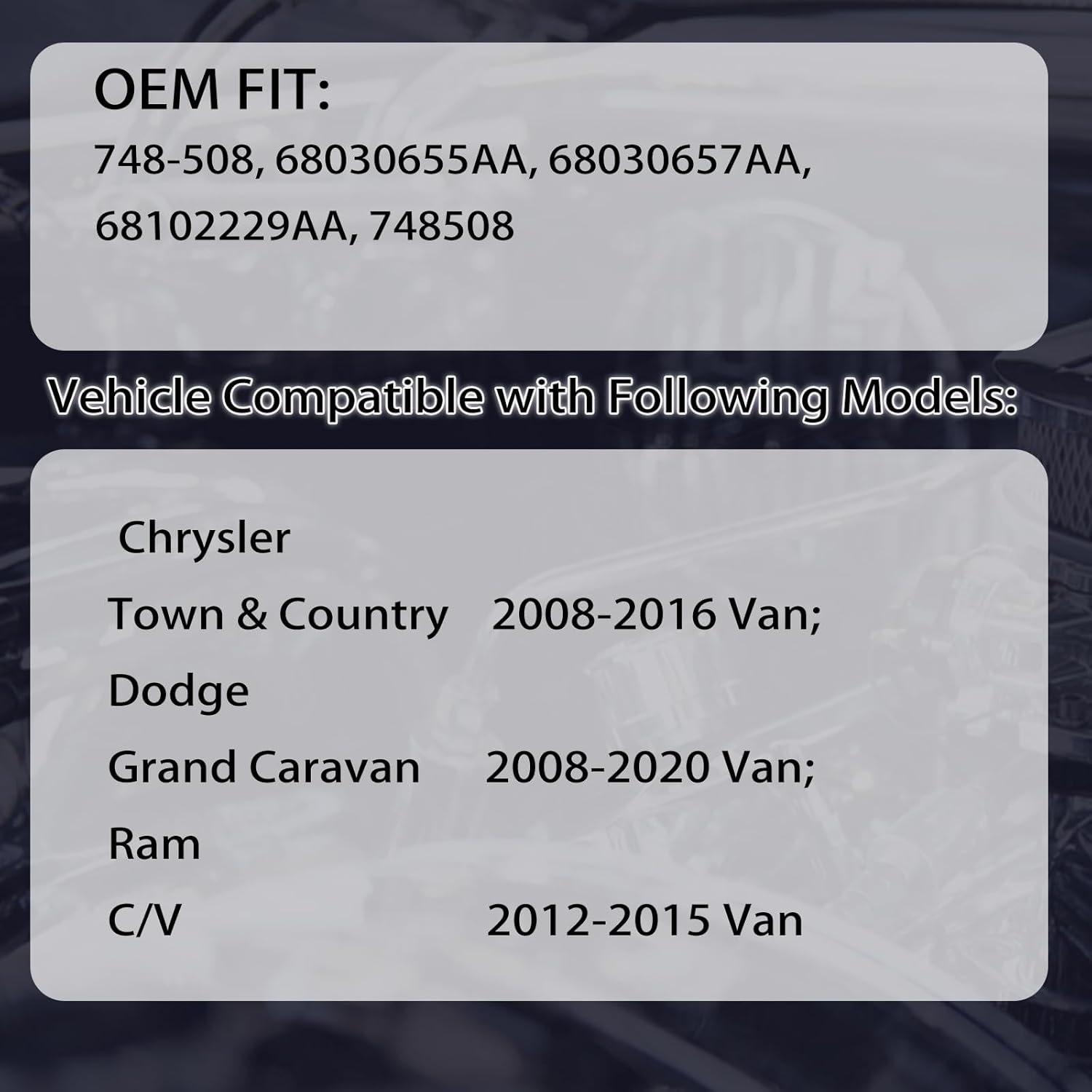 748-508 Front Driver Side Power Window Regulator Motor Compatible with 2008-2016 Chrysler Town & Country/2008-2020 Dodge Grand Caravan /2012-2015 Ram C/V