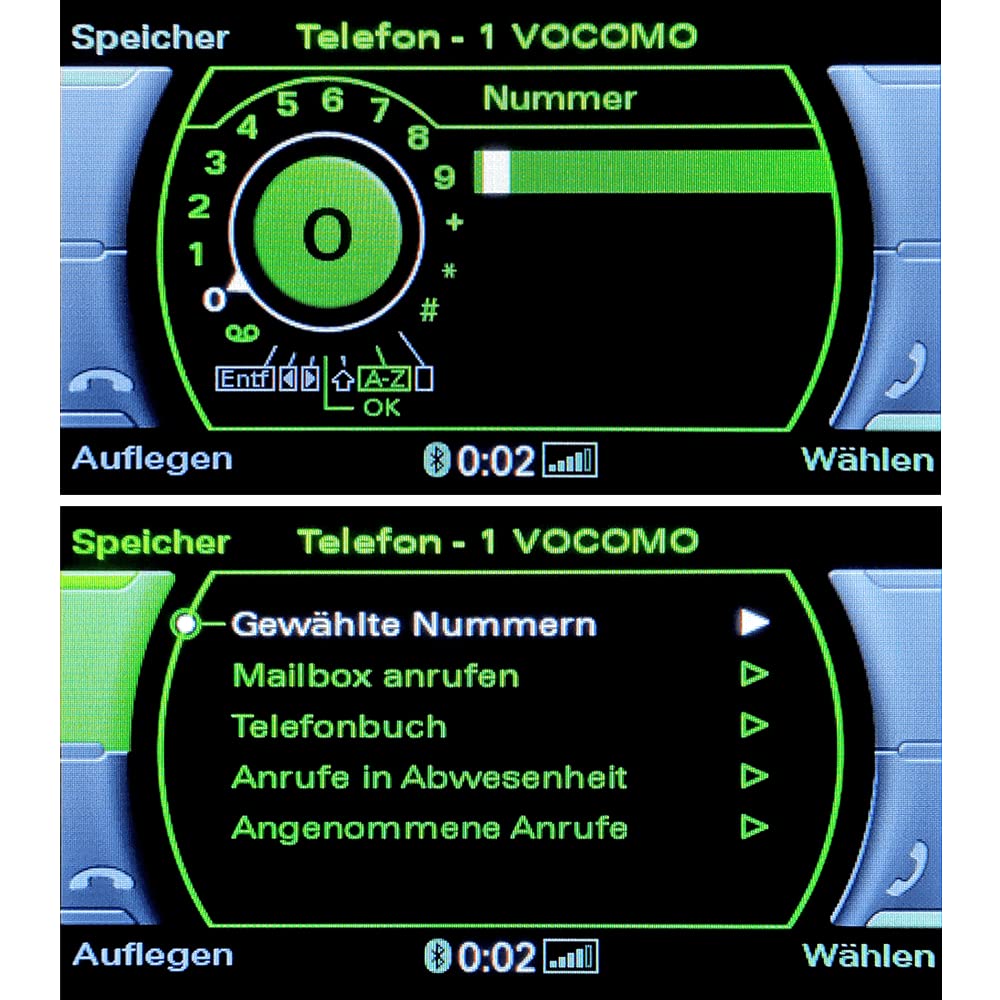 VOCOMO kX-3 V3 Bluetooth Freisprecheinrichtung mit Musik-Streaming passend für Audi A4 (8K), A5 (8T/8F), Q5 (8R) mit Radio Chorus/Concert/Symphony