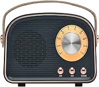 Vista 10 de Altavoz Bluetooth retro, altavoz vintage inalámbrico, altavoz Bluetooth portátil inalámbrico para exteriores, compatible con emparejamiento