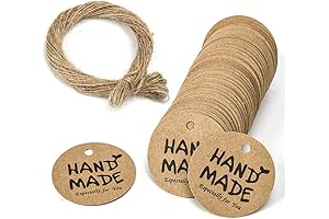 200-Count Handmade by Tags Paper Label