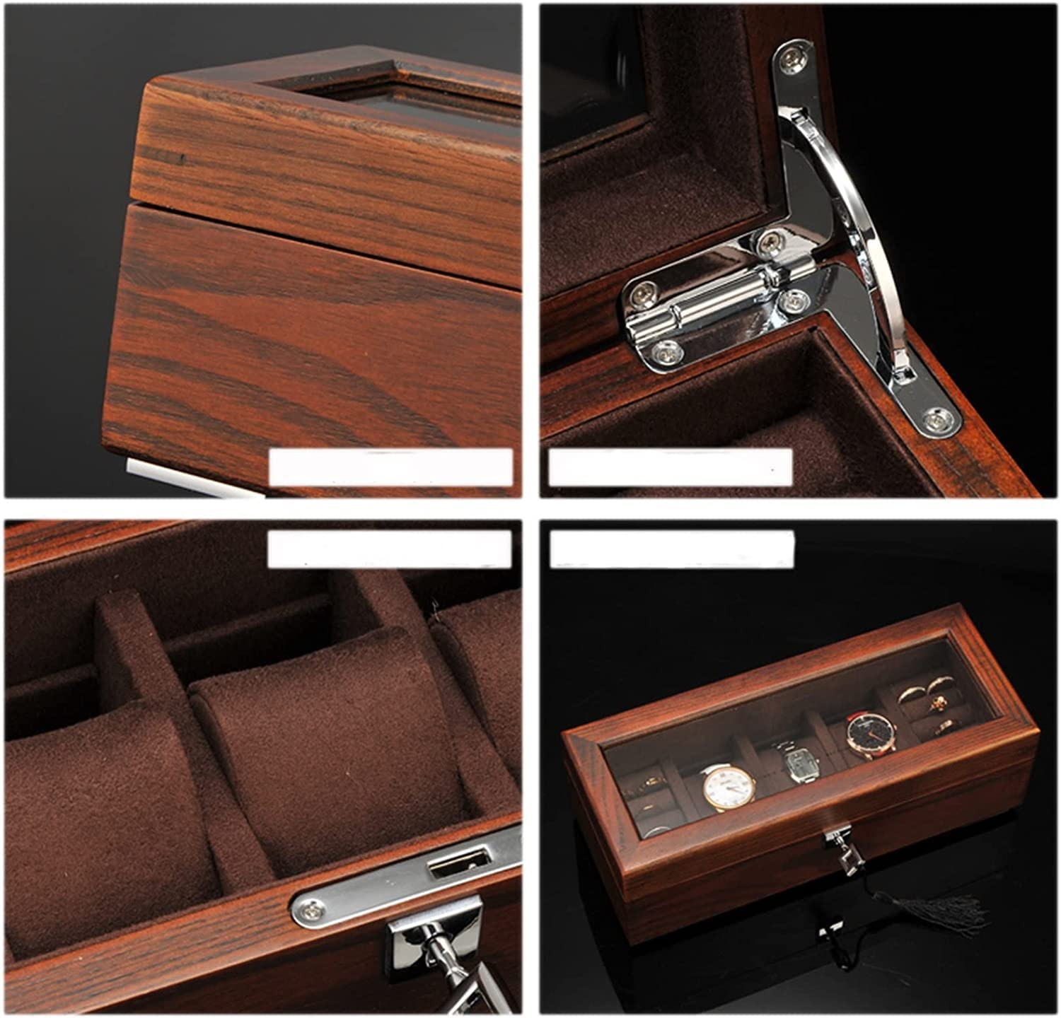 Uhrenbox 3 Slots Uhrenbox Männer Home Holz Uhrenbox Uhren Aufbewahrungsbox Frauen Schmuckschatulle Uhrenschachtel