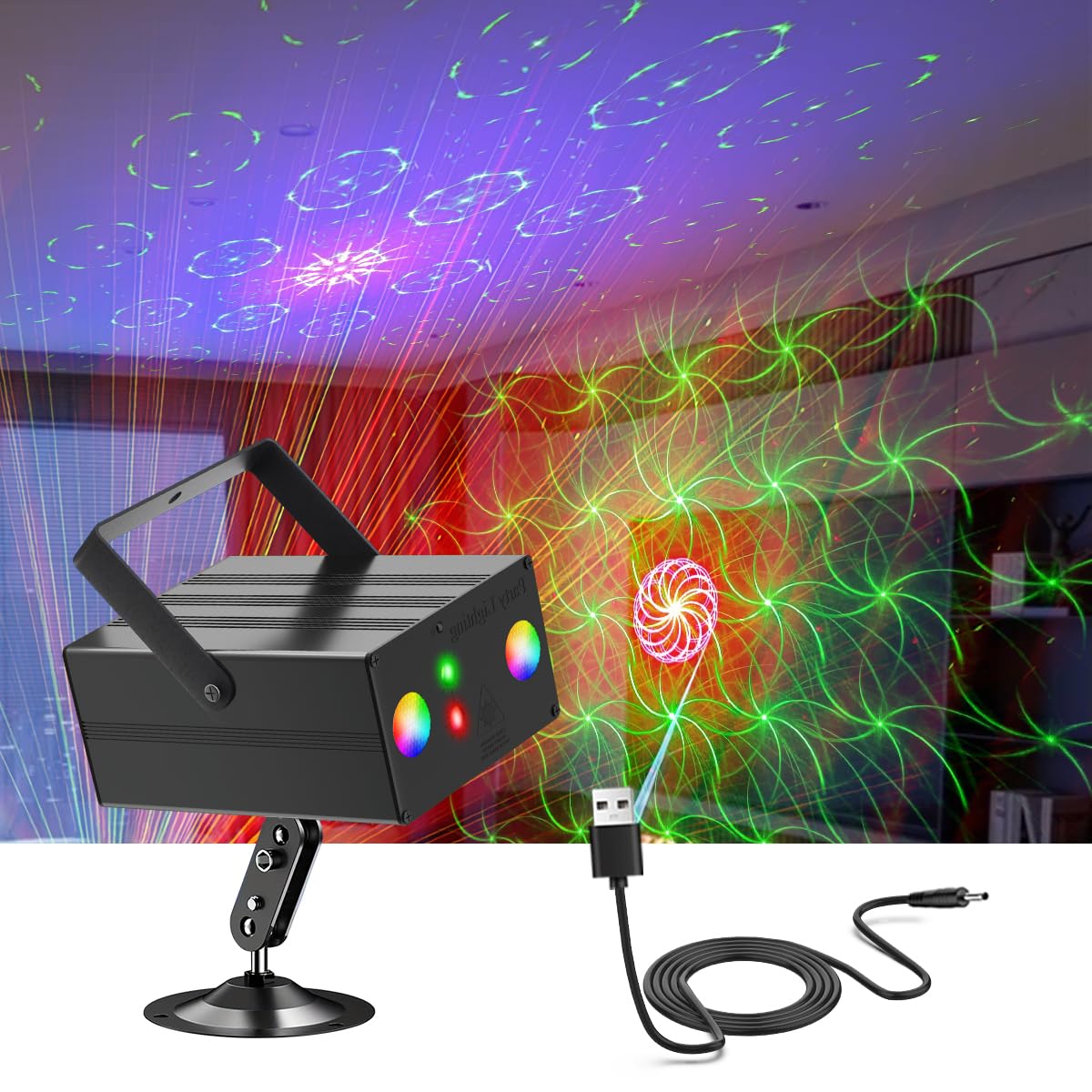 Éclairage festif, lumières disco pour DJ, boules à facettes, stroboscopes, projecteurs RGB/LED, télécommandes vocales. Idéal pour les clubs, bars, fêtes d'anniversaire, cinémas et éclairage de scène.
