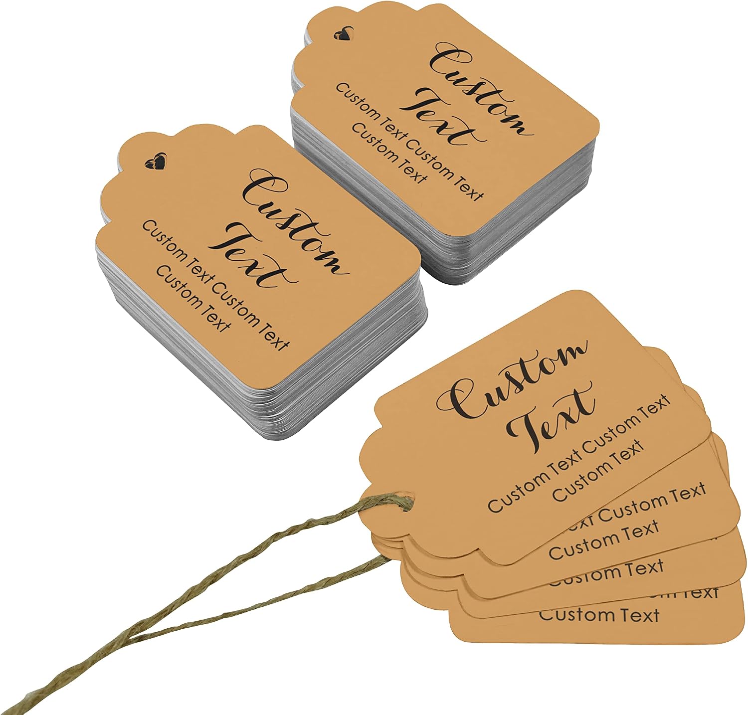 100 PCS Personalized Paper Hang Tags Made Any Text Custom Tags Wedding Favor Gifts image 3