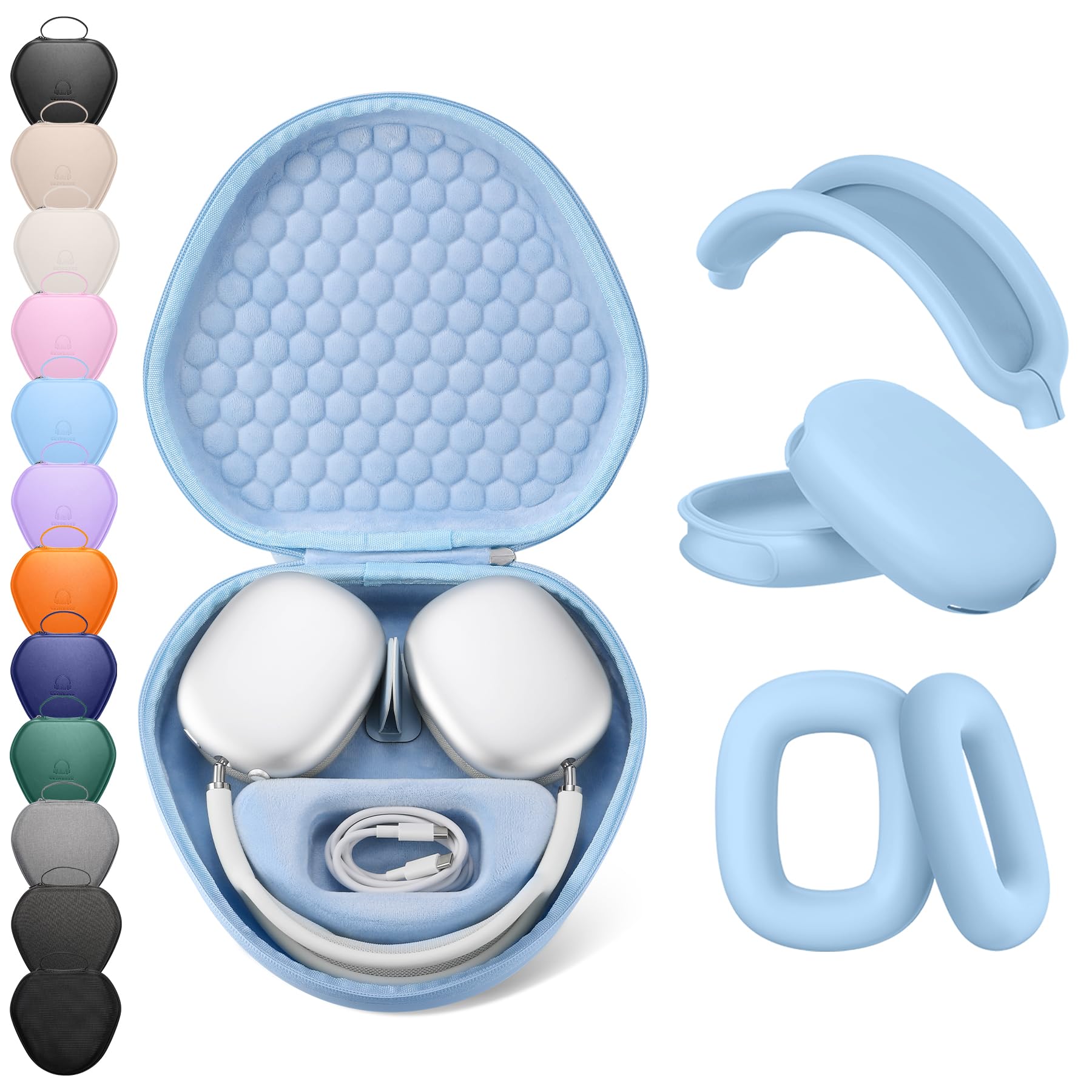 Airpods Max SKYBLUE(ケース付き) Amazon.com: for Airpods Max Case Cover,Smart Cases with Sleep Mode