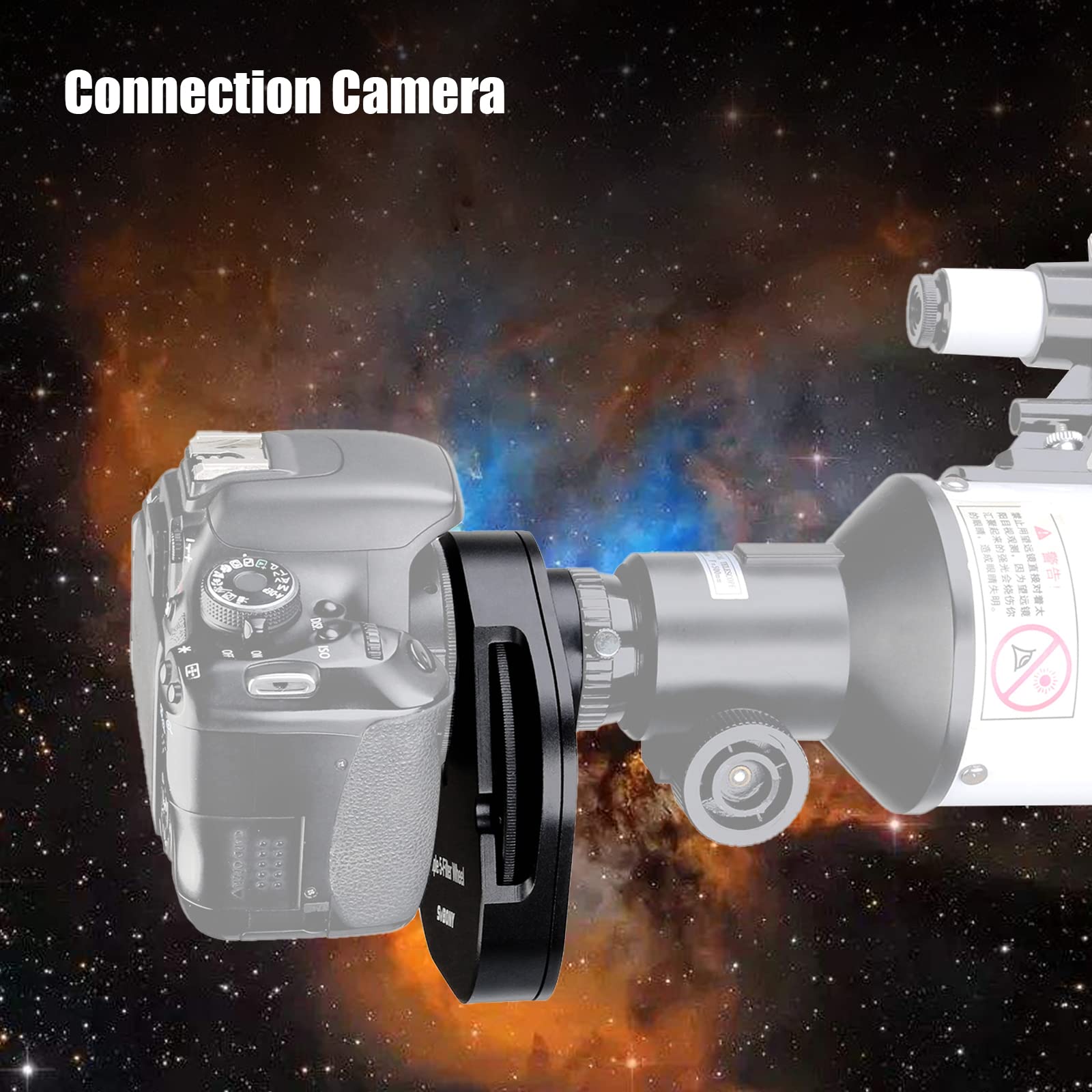 SVBONY SV133 Roue filtrante à 5 Positions pour télescope avec Adaptateur oculaire de 3,2 cm, Adaptateur d'appareil Photo T2 et Bague de Verrouillage
