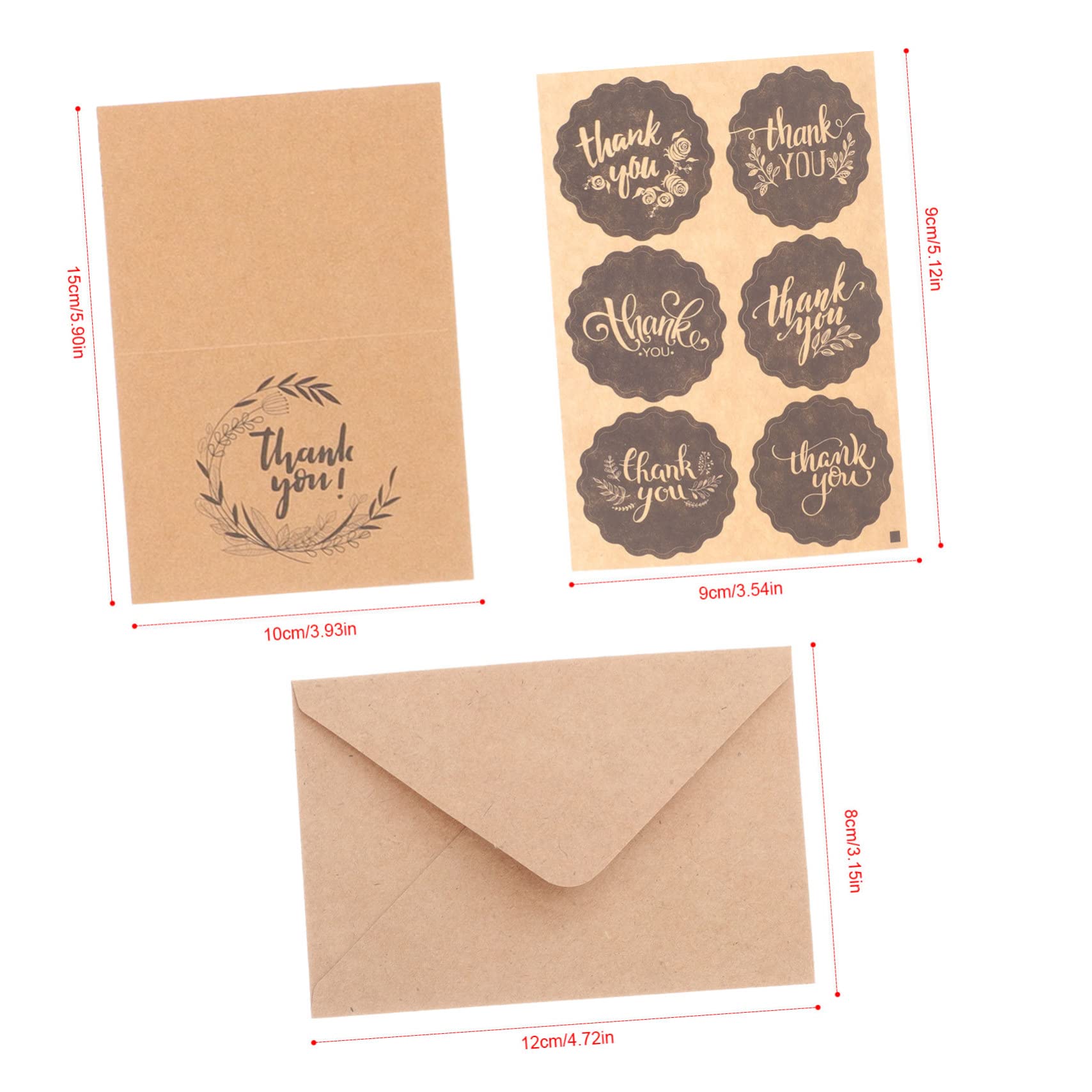 STOBOK 48sätze Kraftpapier Dankeskarten Für Kunden Schlichte Elegante Grußkarten Für Kleine Unternehmen Blumenläden Salons Und Boutiquen Mit Schönen Designs
