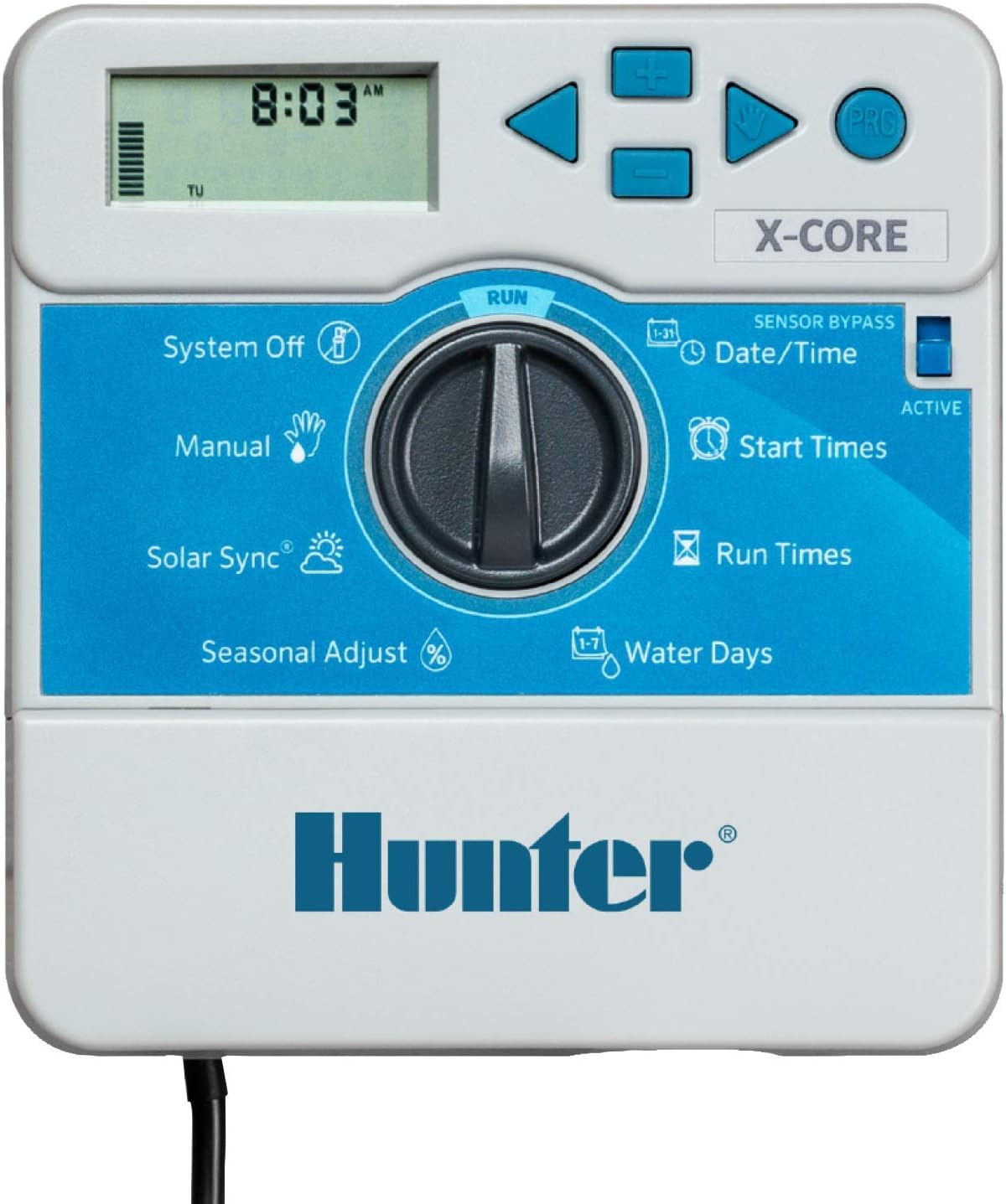 Hunter X-Core XC800i Indoor Sprinkler Timer, 8 Zone Irrigation Controller for Lawn and Garden, Easy to Program, Automatic Watering Schedule, Seasonal Adjust, No Wi-Fi Required