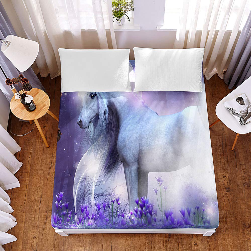 Drap housse fleurs de la jungle pour décoration chambre adulte et enfant
