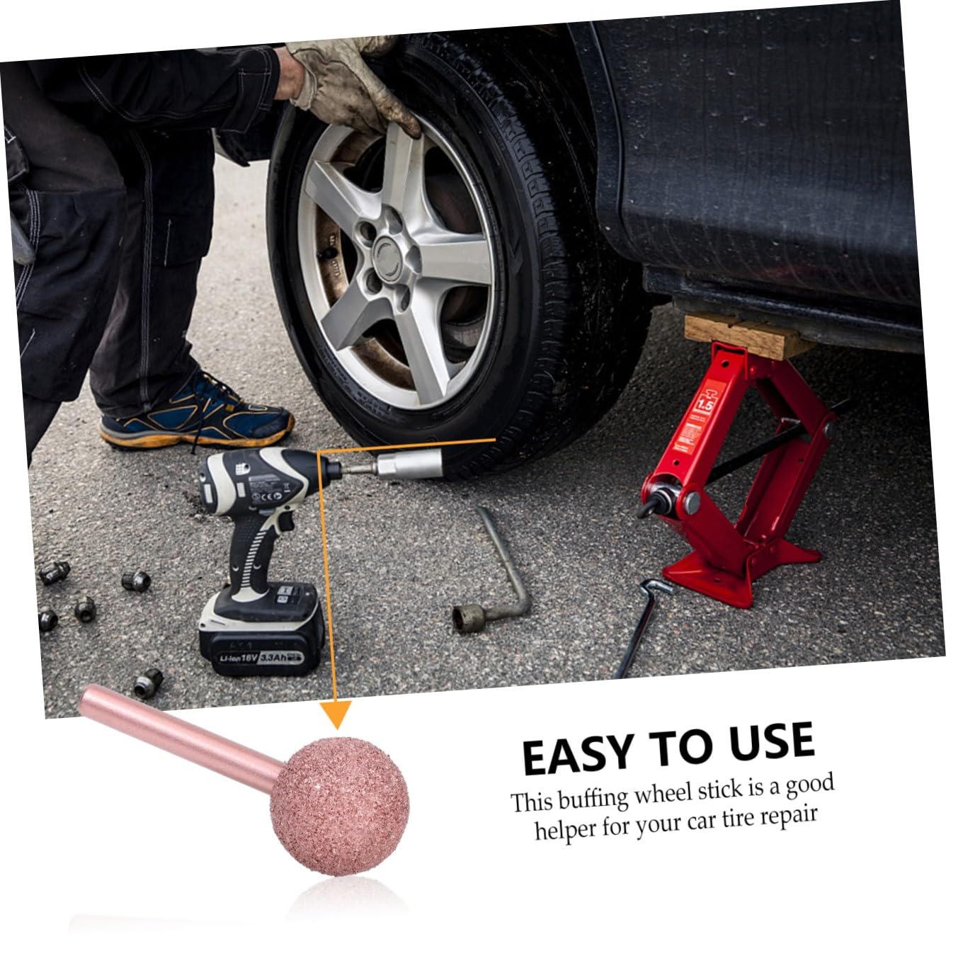 Zerodeko 3 Pezzi Testa Levigatura per Pneumatici Ruota Buffing per Riparazione Compatibile con Utensili Pneumatici Strumento Professionale per Riparazione Worn Out