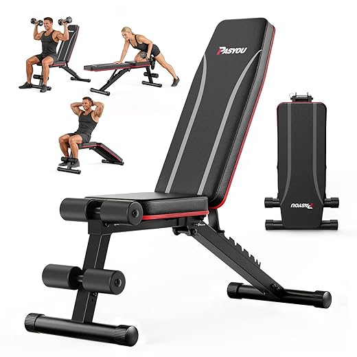 PASYOU Adjustable Weight Bench - Home Gym Essential