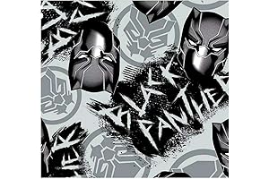 Black Panther Fabric Marvel Avengers Graffiti by The Yard