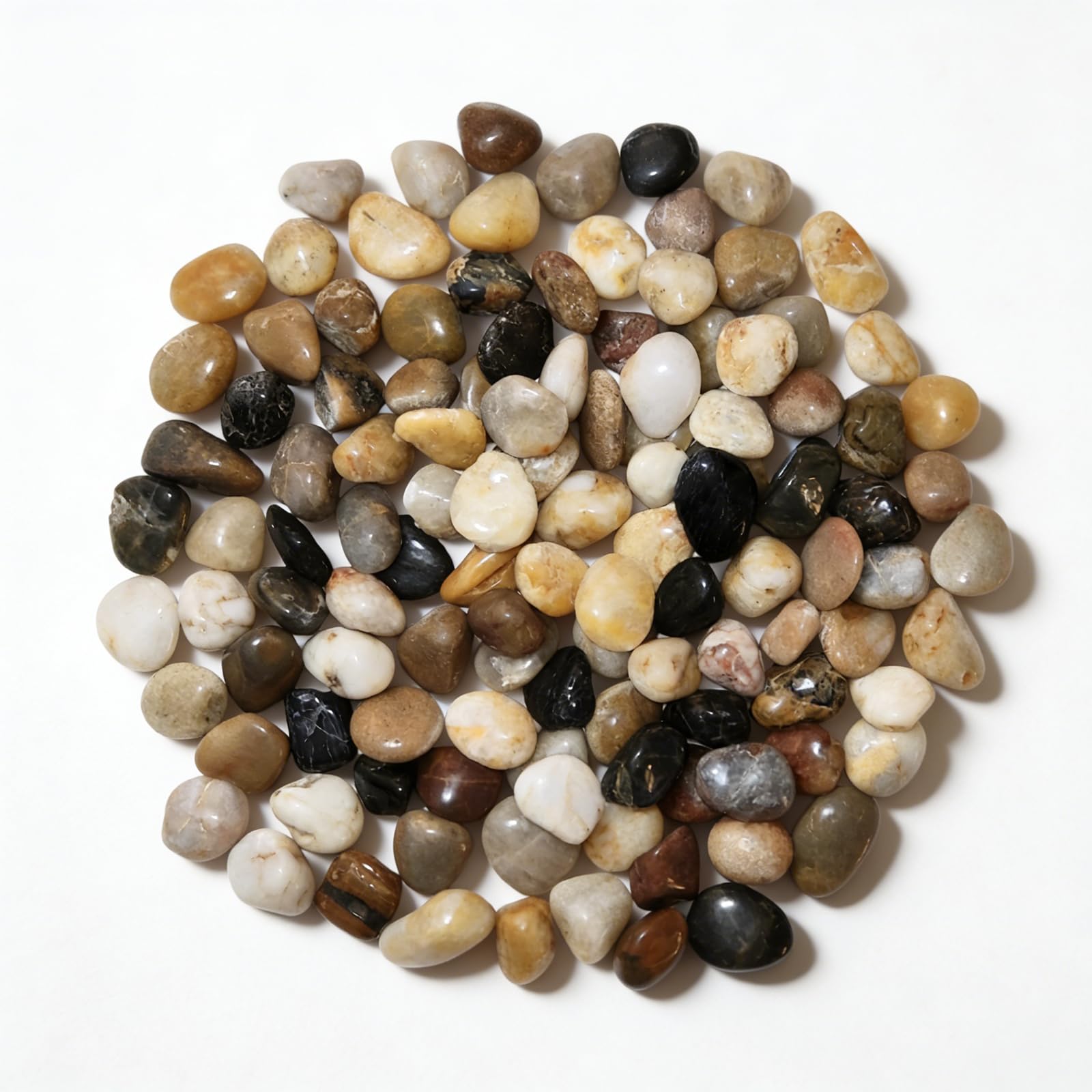 2000g Ciottoli Decorativi Giardino, 1-3 cm Pietre Decorative per Vasi Piccole, Sassolini Decorativi per Acquario Ciottoli Lucidati Naturali per Paesaggistica Vasi Piante Grasse (Multicolore, 1-3 cm)