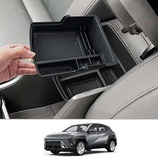 CDEFG Compatible avec Hyundai Kona Electrique EV SX2 2024 Boîte Rangement de Voiture Console Centrale Organizer Conteneur pour Double Couche Palettes Kona EV 2024 Accessoire