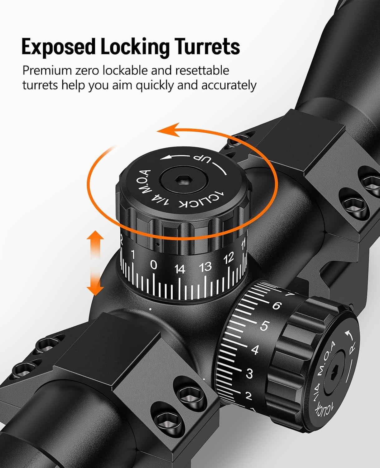 MidTen 3-9X32 AO Rifle Scope with Locking Turret - Crosshair Reticle 22 Riflescope for Hunting - 1 Inch Tube SFP Scope with 20mm Scope Rings