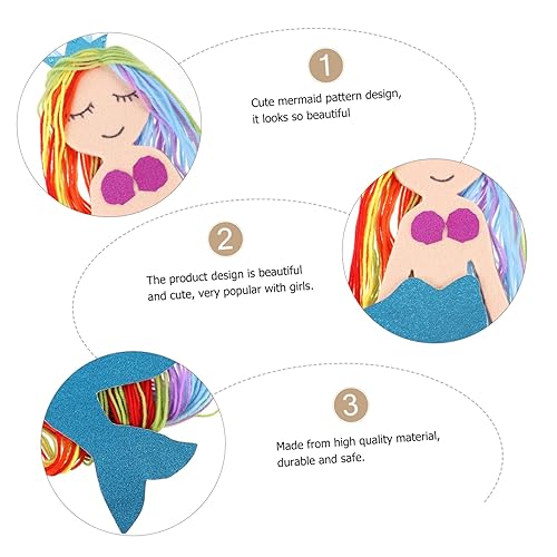 Miniatura 5 de VICASKY Pasadores de bebé con borlas de sirena para bebés, organizador de pinzas para el cabello, tapiz tejido, manta para niñas, pinzas para el