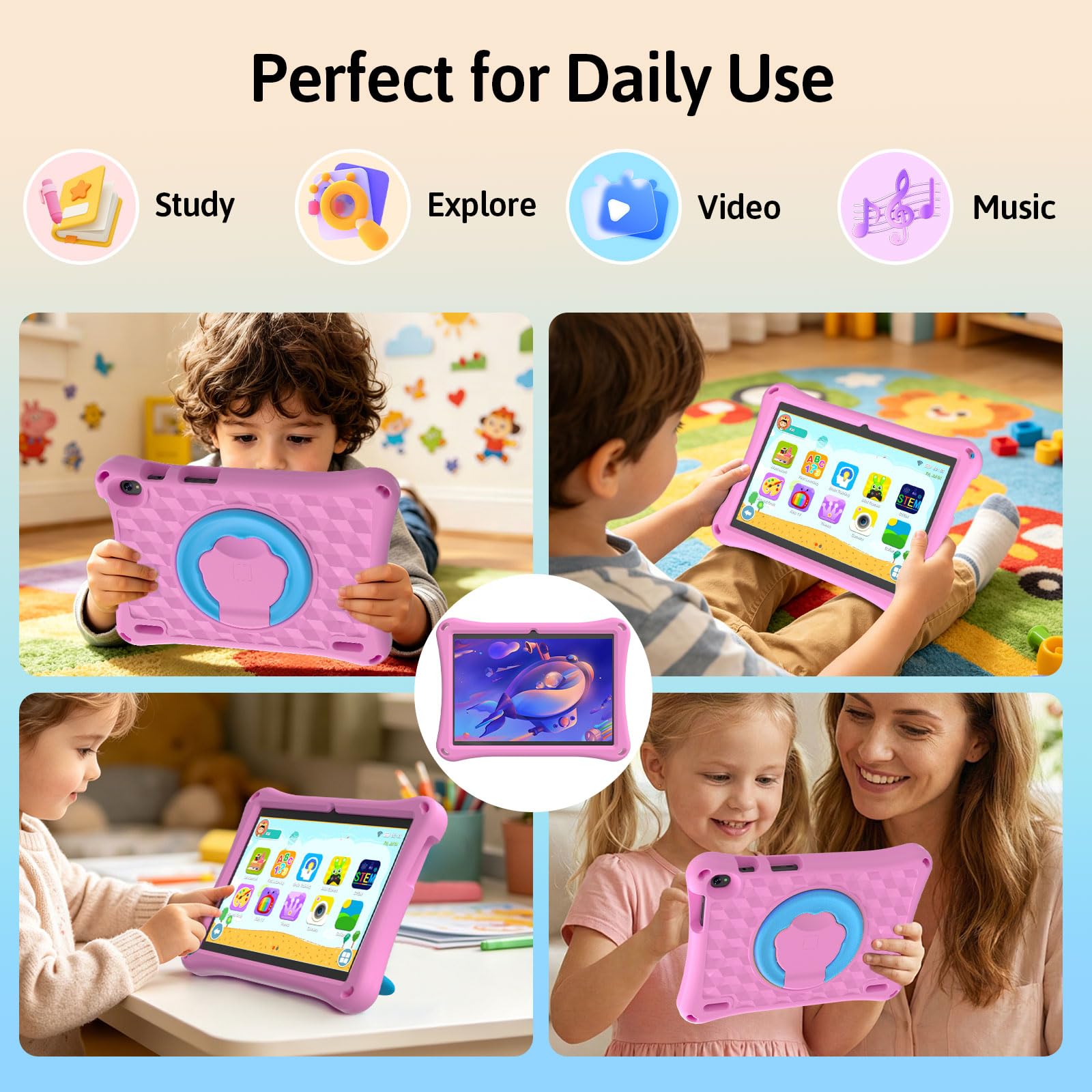 Amazon.co.jp: Android 15 キッズタブレット ケース付き 10インチ