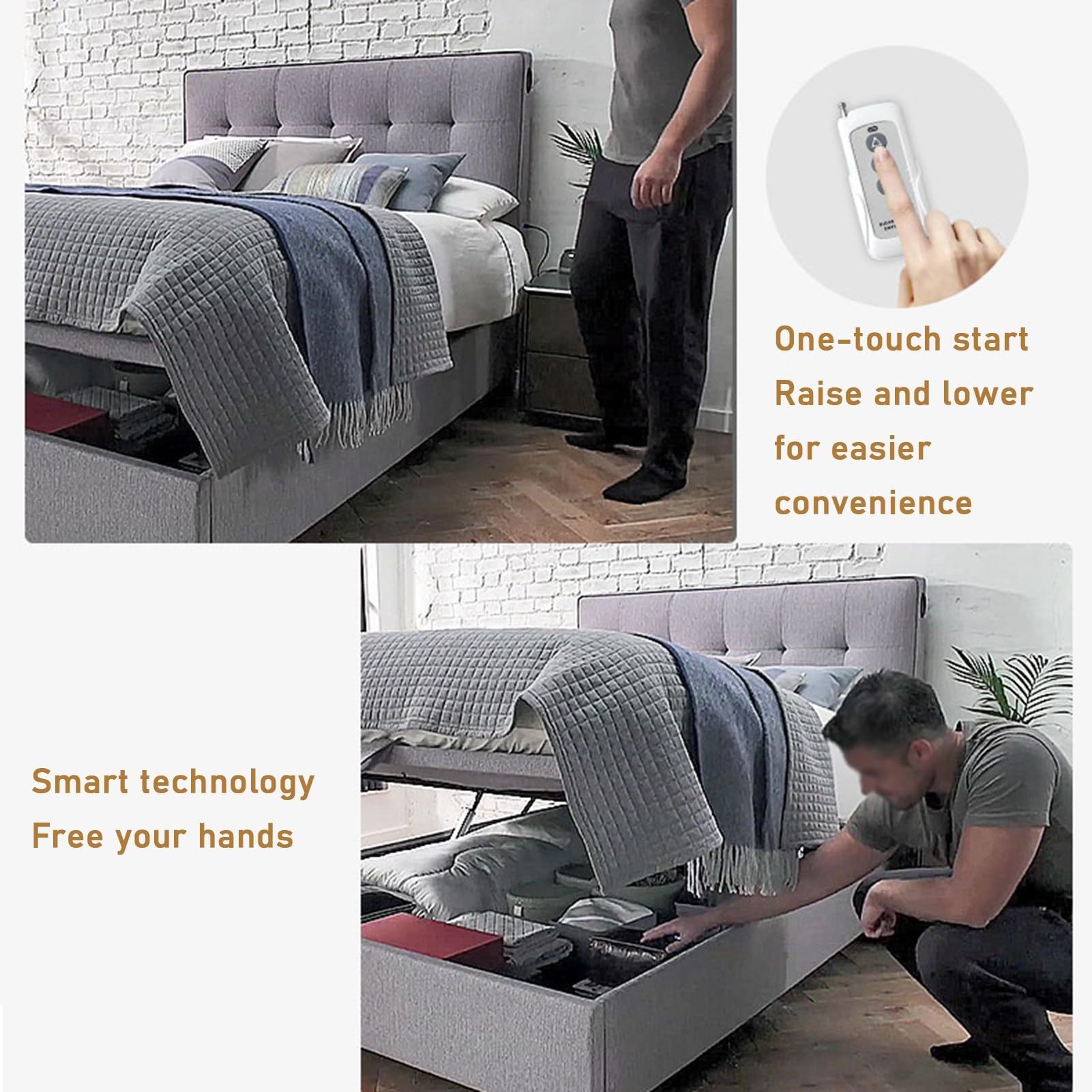 Mecanismo eléctrico de elevación de cama resistente con control remoto, amortiguadores hidráulicos de gas para cajas de almacenamiento, camas y bases de diván con muelles, duradero y eficiente