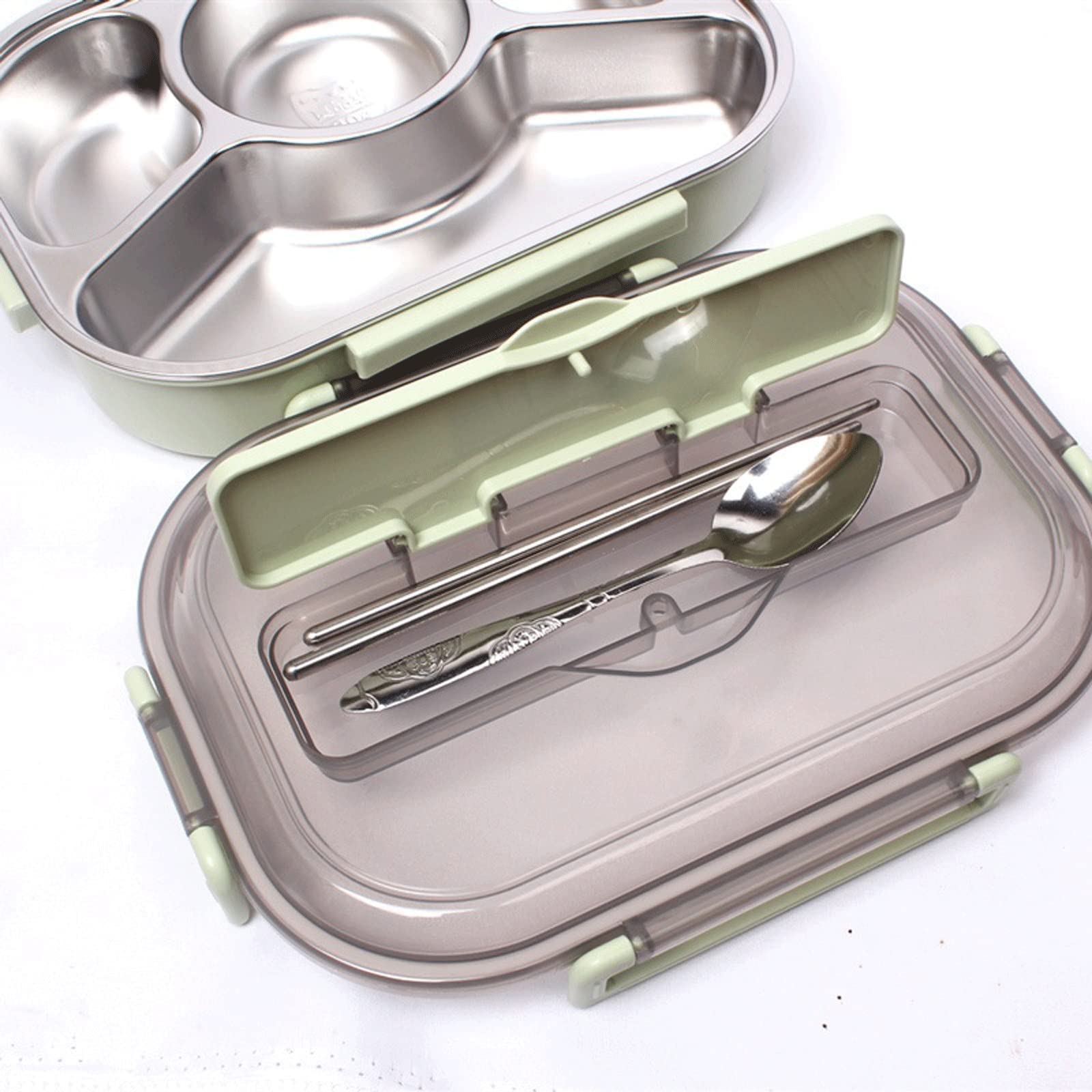 Fiambrera de acero inoxidable, contenedor alimentos, térmico for almuerzo, fiambrera for refrigerios, for desayuno, loncheras(Blue)