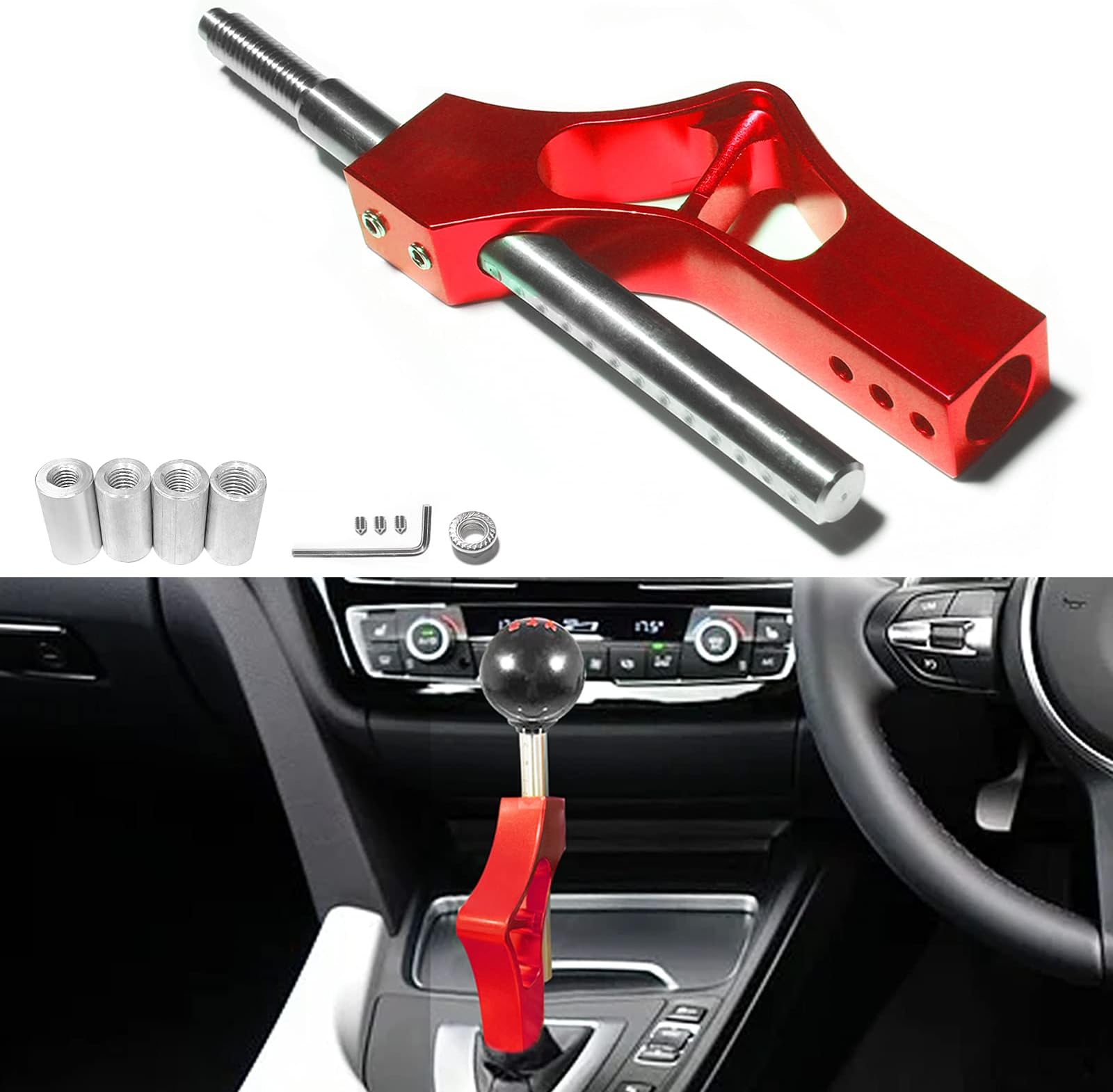 Aramox Shift Knob Extender, 5inch Gear Shifter Stick Lever