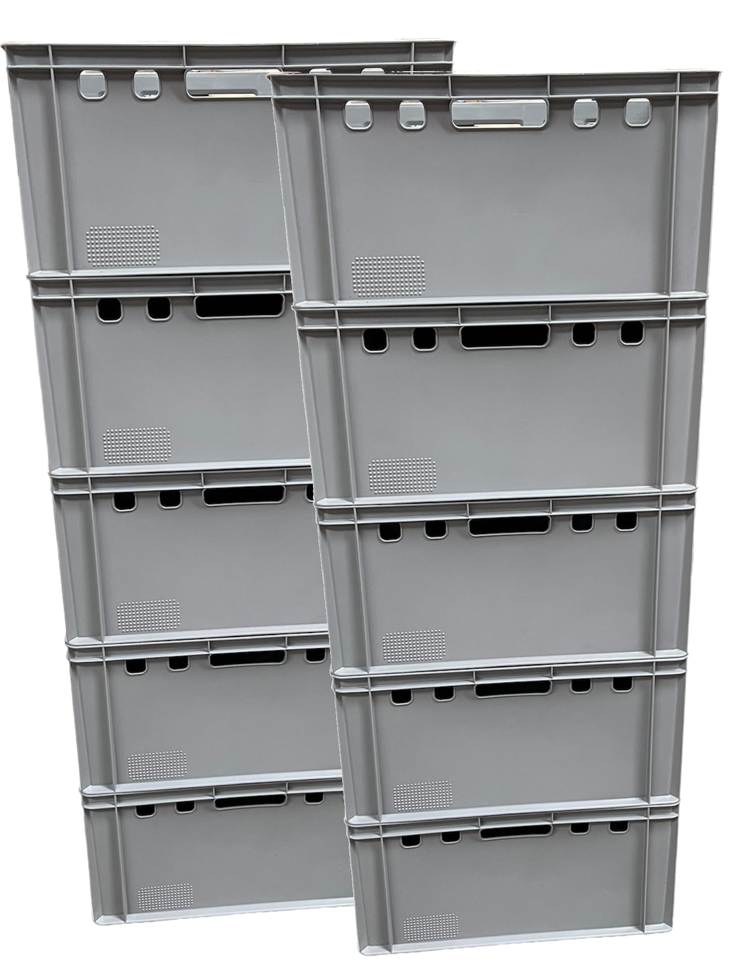 BURI Meat Crates Eurobox Food Safe - HDPE Butcher Box Storage Box Plastic Tub Plastic Stackable Storage Boxes (10, E3)