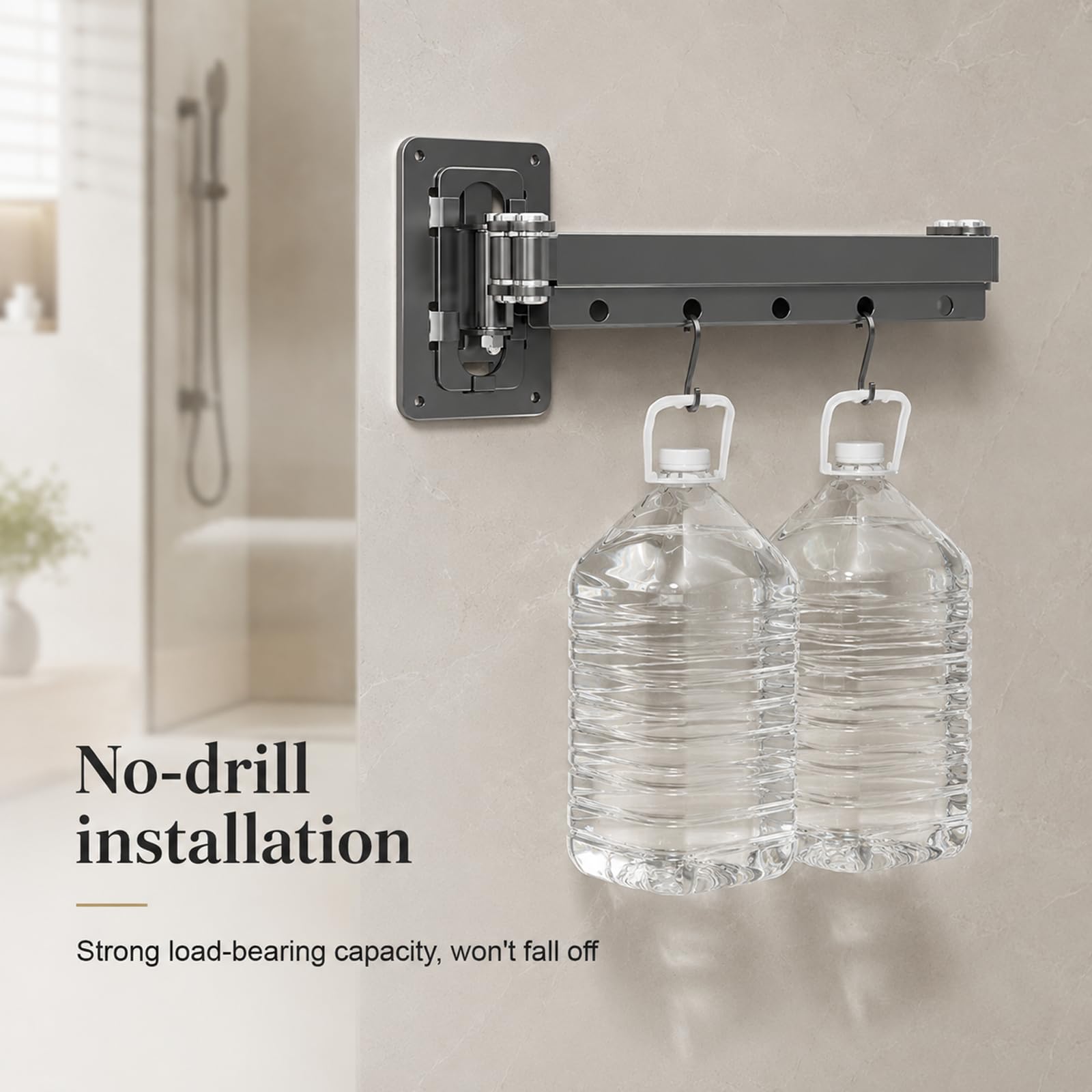 Rideau De Douche Sans Perçage, Tringle à Rideau De Douche Pliable Avec Ventouses, Résistante à La Moisissure, Imperméable, avc 1,8 m × 2 m Rideau Douche, Pour Douche d'Angle(5 Plis,160cm)