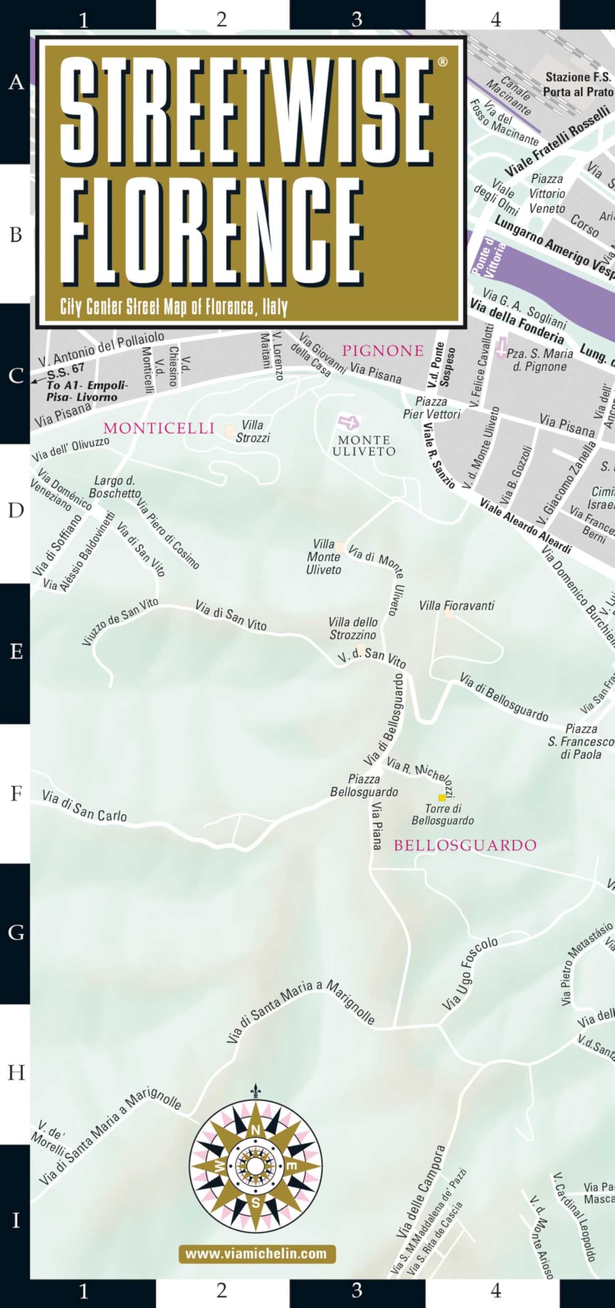 Streetwise Florence Map - Laminated City Center Street Map of Florence, Italy: City Plan (Streetwise Maps)