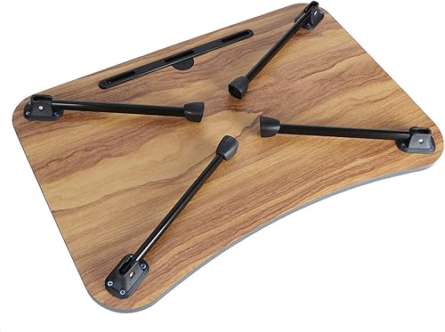 Miniatura 7 de Mesa de cama plegable para laptop, bandeja de desayuno portátil con ranura para computadora portátil para trabajar, leer, escribir, comer, ver
