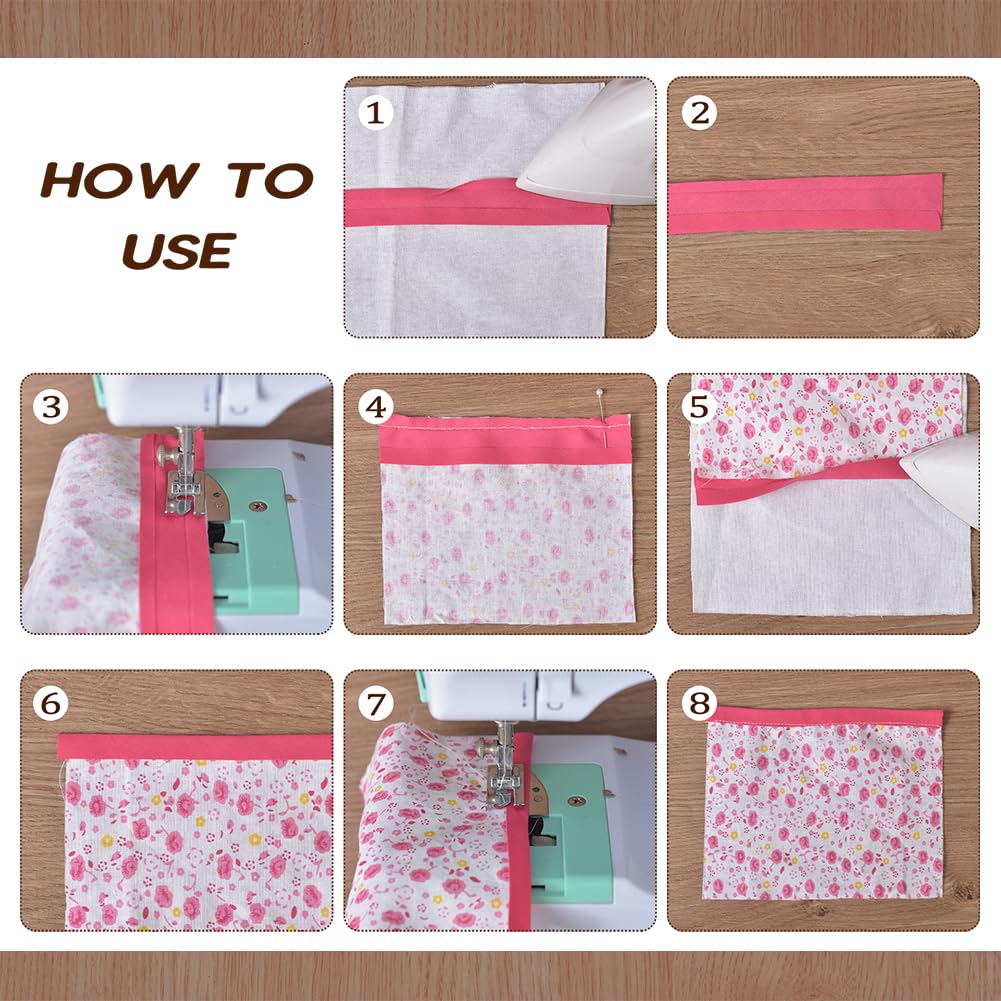 PH PandaHall Cinta al bies de algodón de doble pliegue de 34 m, 15 colores para manualidades, cinta de bies continua a granel para costura, acolchado, dobladillo, ropa, manualidades, 20 ~ 22 mm
