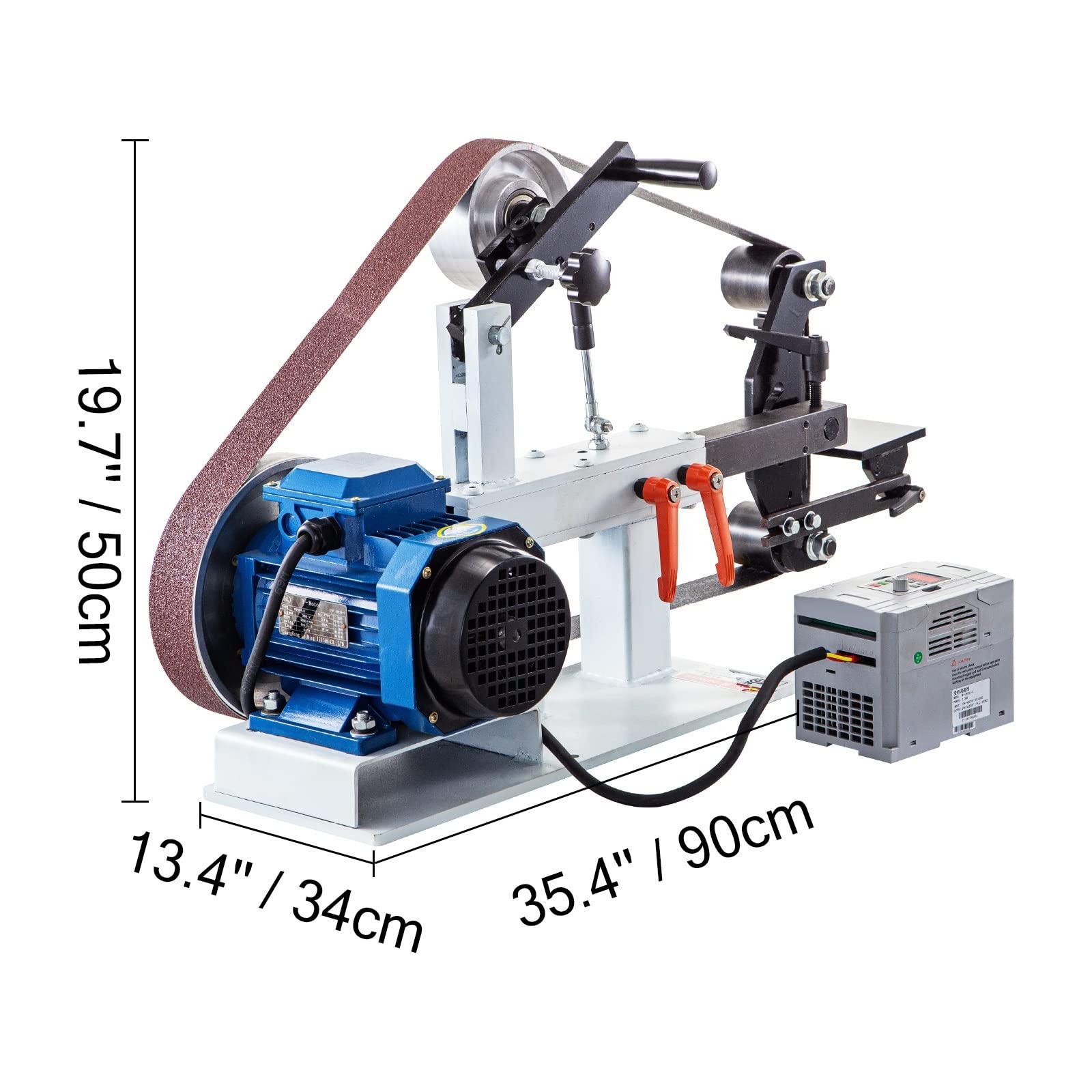 2 x 82 pulgadas de velocidad variable/constante 1,5 kW, lijadora de banda eléctrica para herramientas de pulido de cuchillos, 3 modos