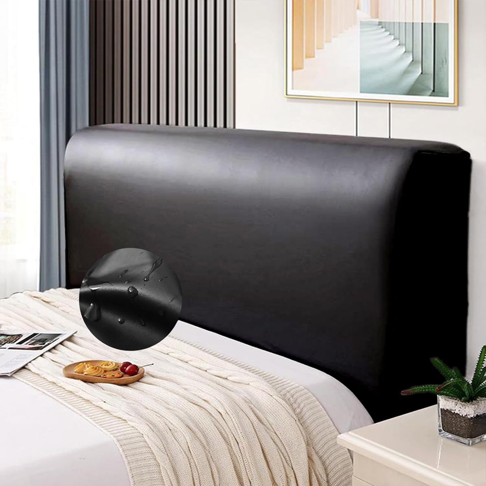 Ysislybin Funda para Cabecero, PU Cuero Protector de Funda de Cabecera de Cama,Funda Protectora para cabecero de Cama,Cabecero de Cama Funda/Cubierta,Antipolvo para Cabecero de Cama,150CM