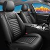 Car Seat Covers Compatible with Nissan Rogue 2010-2025. Waterproof & Breathable Leather. Compatible with Airbag & Easy to Install. All - Weather Seat Cushion ProtectorFull Set, Black