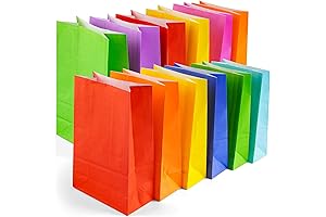 Yasashii 24PCS Colored Paper Gift Bags With Handles