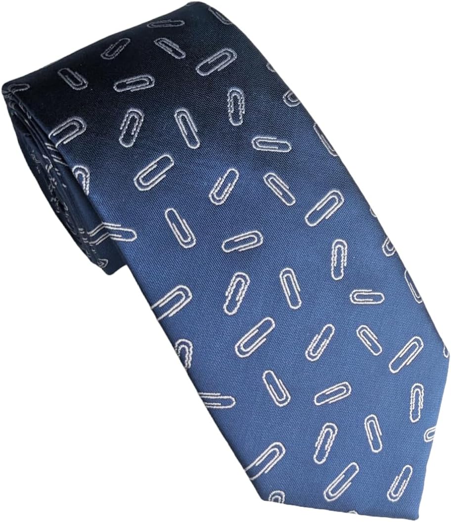 Paperclip Necktie, Office Supplies Tie, Computer Tech Gift, Teacher Gift for Men