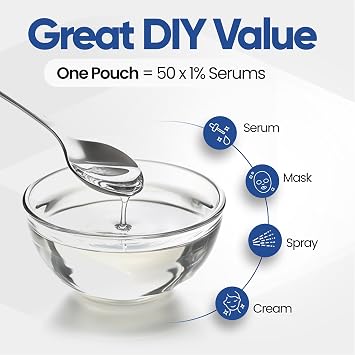 Pure Hyaluronic Acid Powder for Skin & Face - Cosmetic Grade, Low Molecular Weight, DIY Serums for Deep Penetration and Organic Skin & Body Hydration, Acido Hialuronico en Polvo, Includes Scoop (50g)